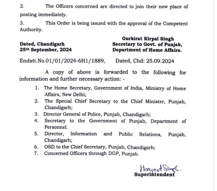 Punjab 'ਚ ਵੱਡਾ ਪ੍ਰਸ਼ਾਸਨਿਕ ਫੇਰਬਦਲ, 22 IPS ਅਧਿਕਾਰੀਆਂ ਦੇ ਹੋਏ ਤਬਾਦਲੇ, ਦੇਖੋ List