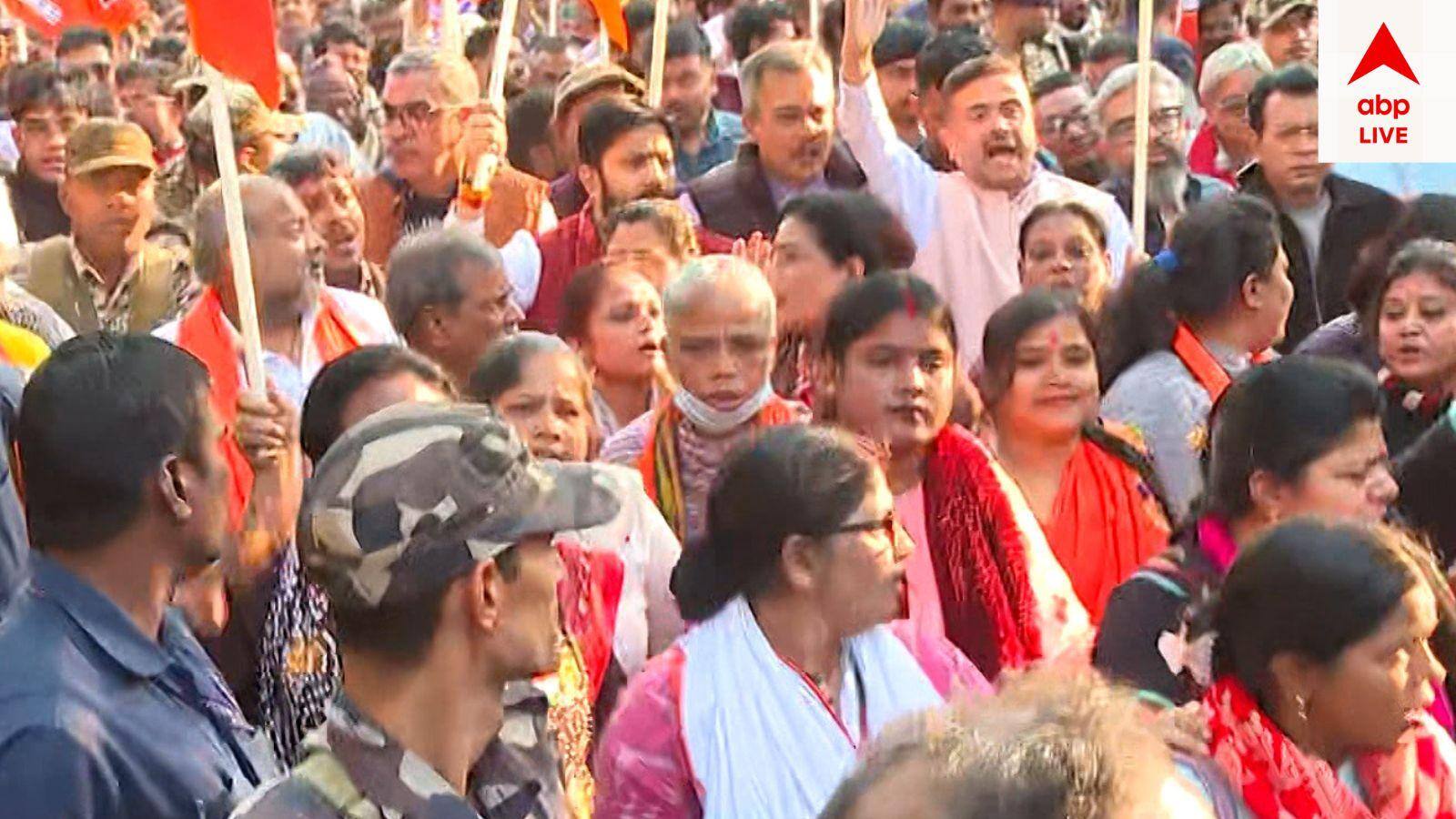 Suvendu Adhikari: IPAC-এর অফিসে ইডি আধিকারিকদের হেনস্থা ও শুভেন্দু অধিকারীর কনভয়ে হামলার প্রতিবাদে মিছিল বিজেপির