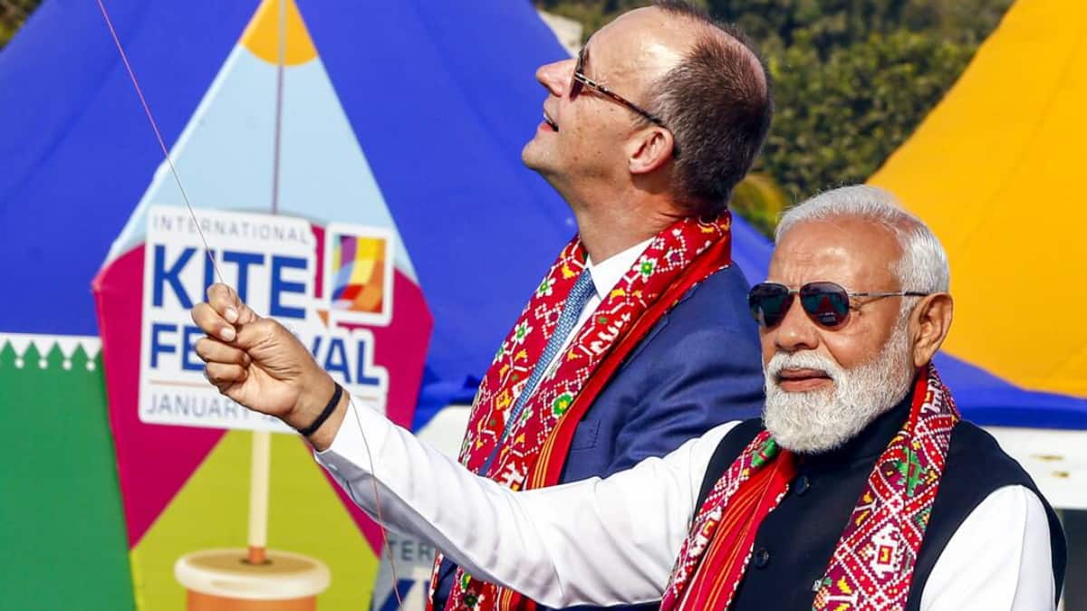 PM Modi And German Chancellor Merz Join Ahmedabad’s International Kite Festival Celebrations