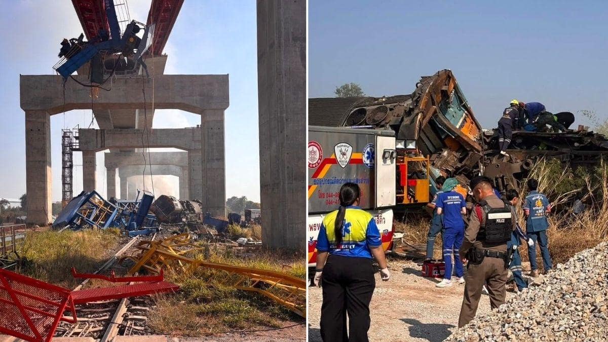 Thailand Train Horror: Crane Collapse Triggers Deadly Derailment, At Least 22 Dead