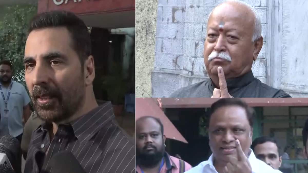 Akshay Kumar, Mohan Bhagwat Turn Up Early As BMC, Big Cities Vote In Maharashtra