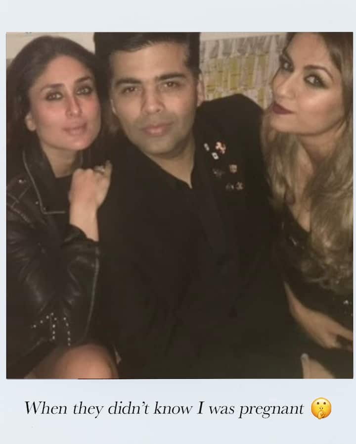 करण जौहर, करीना के बेस्ट फ्रेंड है और करीना ने ये फोटो शेयर कर इसके साथ लिखा है 'जब ये लोग भी मेरी प्रेग्नेंसी के बारे में नहीं जानते थे'.