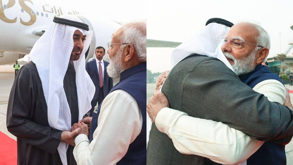 PM Modi’s Rare Gesture: Airport Pickup & Hugs For UAE President Al Nahyan