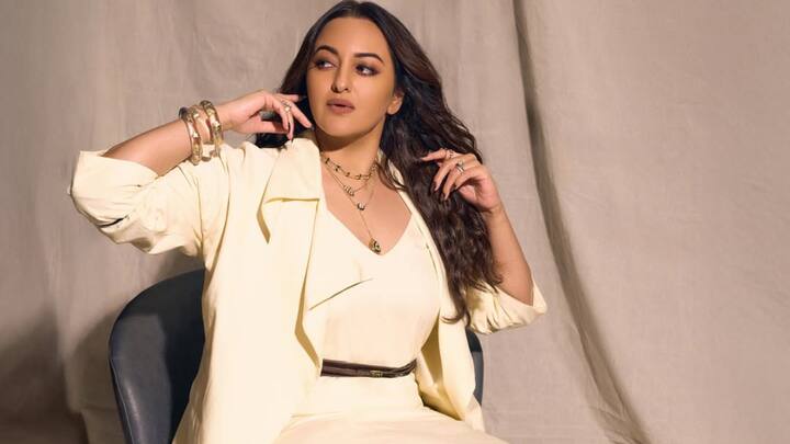 Ivory Monochrome Power Dressing: Sonakshi embraces soft power dressing in this oversized ivory blazer layered over a matching slip dress. The fluid silhouette, cinched subtly at the waist, gives the structured blazer a graceful, feminine finish. (Image Source: Instagram/ aslisona)