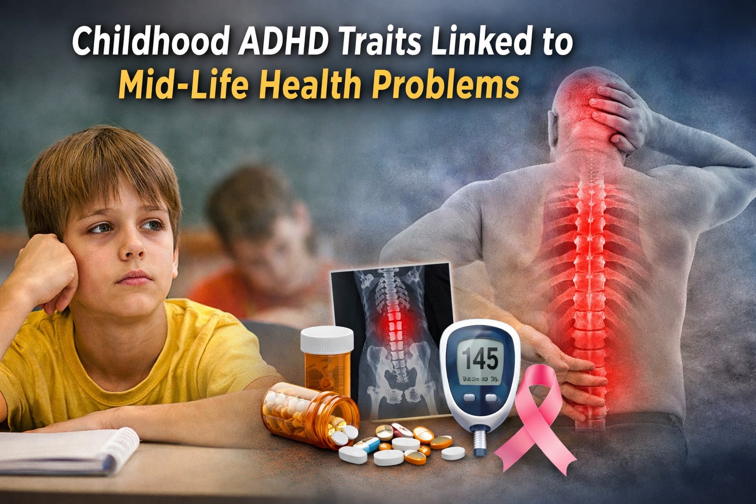 Study Links Childhood ADHD Traits to Increased Mid-Life Health Risks