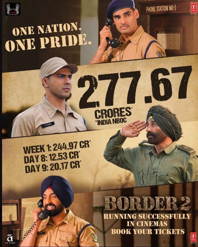 Border 2 Box Office Day 10: Today 'Border 2' will cross Rs 300 crore earning mark, bumper collection has been done till 12 noon