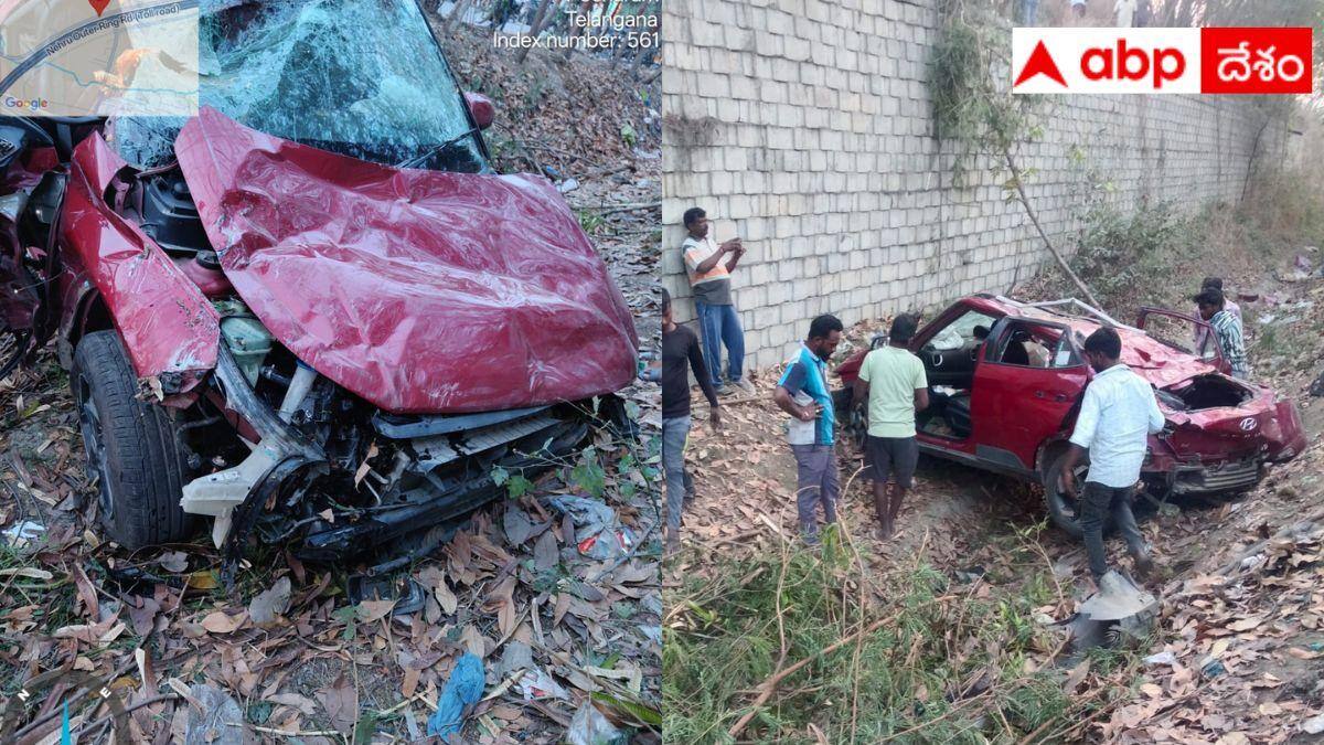 Hyderabad ORR Accident: హైదరాబాద్ ఔటర్ రింగ్ రోడ్డుపై ప్రమాదం, నుజ్జునుజ్జయిన కారు- ఇద్దరు మృతి