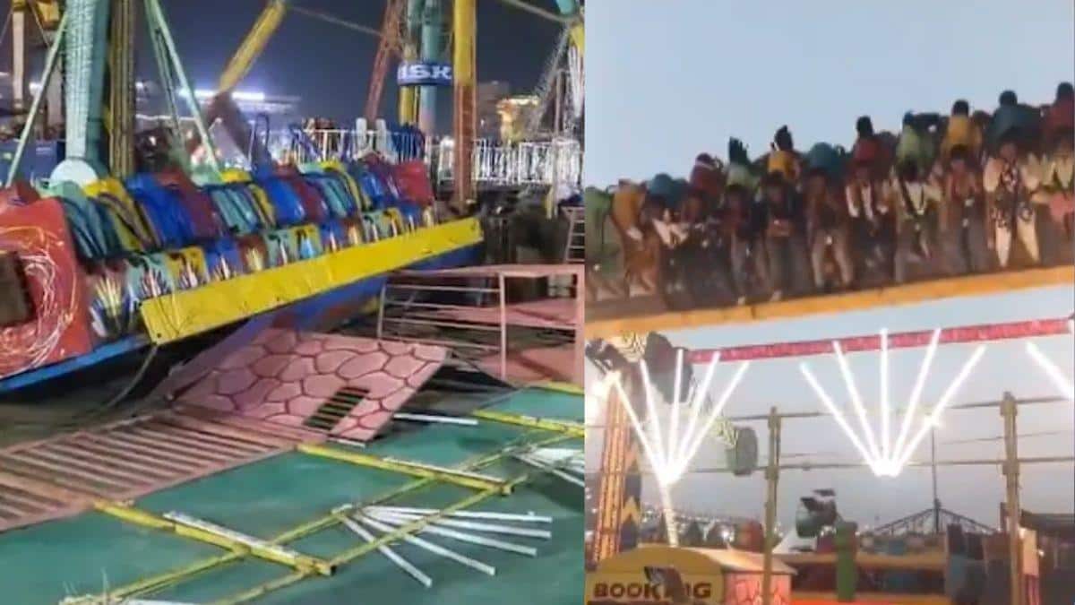Watch Video: கண்காட்சியில் கழண்டு விழுந்த ராட்சத ராட்டினம்.. பதற வைக்கு வீடியோ!