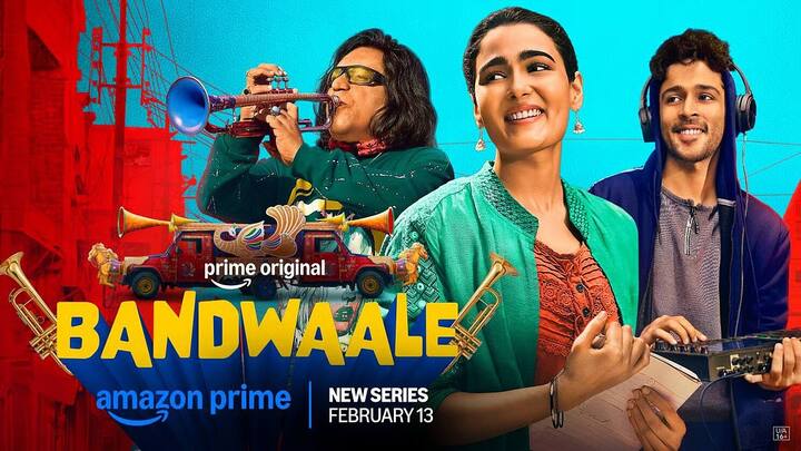 अंकुर तिवारी आणि स्वानंद किरकिरे यांनी निर्मित केलेला बँडवाले अमेझॉन प्राइमवर रिलीज होणार आहे. ही एक म्युझिकल सिरीज असून, 13 फेब्रुवारी रोजी ओटीटी प्लॅटफॉर्मवर प्रदर्शित होणार आहे.  या सिरीजमध्ये शालिनी पांडे प्रमुख भूमिकेत असून, तर स्वानंद किरकिरे रोबो नावाची भूमिका साकारत आहेत.