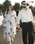 Anushka Sharma : अनुष्काच्या गळ्यात तुळशीची माळ, मुंबईत फॉर्मल लूकमध्ये दिसला विराट