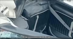 Accident News : डोळ्यासमोर मृत्यूचा थरार; ट्रकखाली चिरडली कार, दोघे जिवंत बाहेर, अंगावर काटा आणणारे Photo