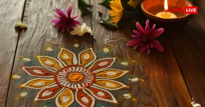 थीम आधारित और फ्यूजन रंगोली जो आधुनिक रंगोली में पारंपरिक डिजाइन को नए आइडियाज और सामग्रियों के साथ मिलाया जाता है. आप कॉफी बीन्स, दाल, सीपियां, छोटे दर्पण और रीसायकल आइटम्स का यूज कर सकते हैं. इससे रंगोली बिल्कुल अलग और क्रिएटिव नजर आती है.