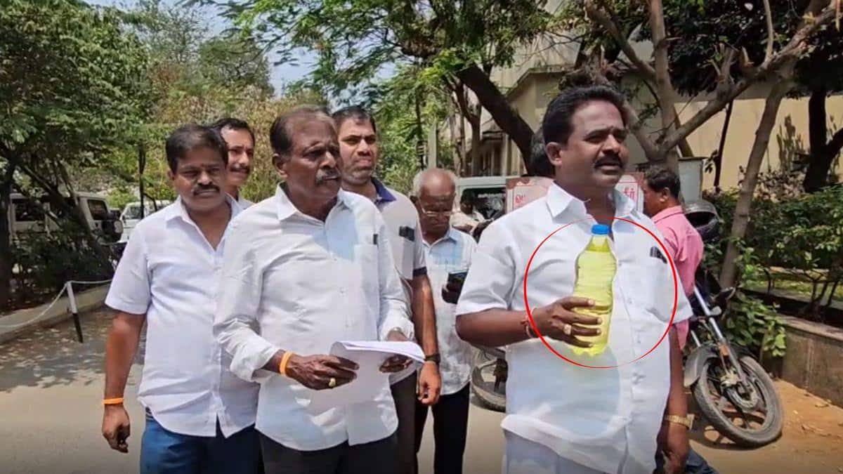 "குடிநீர் விஷமாக மாறியது" - சாயம் கலந்த தண்ணீருடன் கலெக்டரை சந்தித்த மக்கள்...