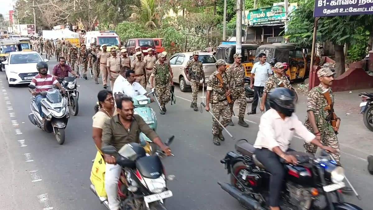 தேனி: 2026 சட்டமன்றத் தேர்தல் பாதுகாப்பு தீவிரம்! பதற்றமான வாக்குச்சாவடிகளில் ராணுவப் படை குவிப்பு!