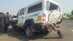 Accident News: टायर फुटलं अन् नियंत्रण सुटलेली क्रूझर थेट दुसऱ्या लेनवर गेली, ट्रकला धडकली, 3 कामगारांचा जागीच मृत्यू, थरारक अपघाताचे फोटो समोर