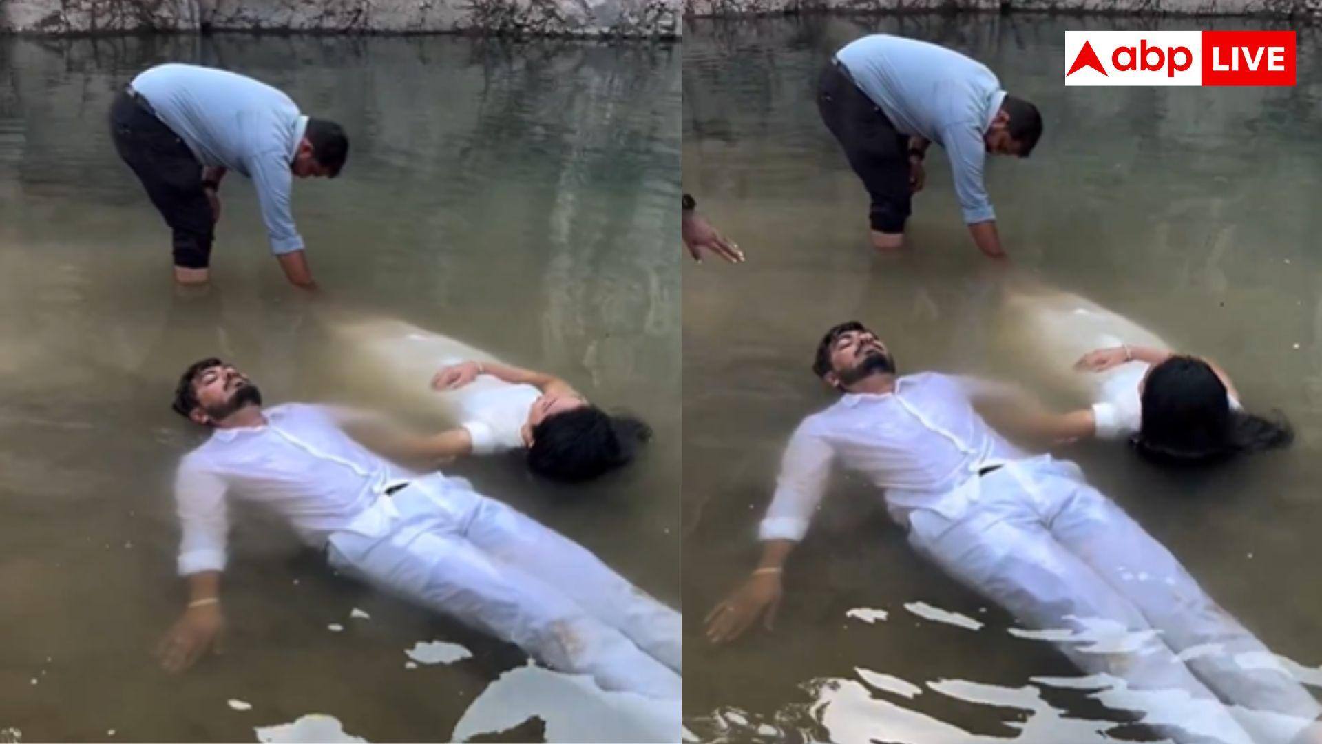 Viral Video Shows Couple Posing In Muddy Water For Pre-Wedding Shoot, Sparks Meme Fest