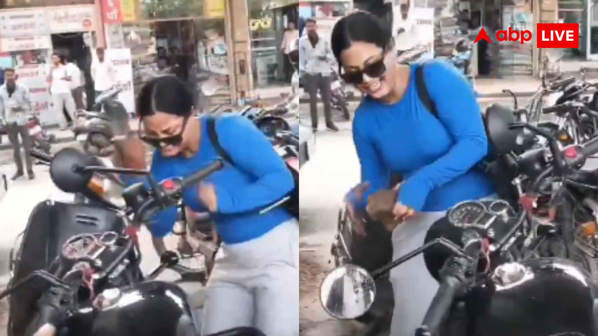 पुलिस वाले भी कुछ नहीं कर सकते... महिला की सरेआम गुंडागर्दी, ईंट लेकर कूच दी बाइक; वीडियो वायरल