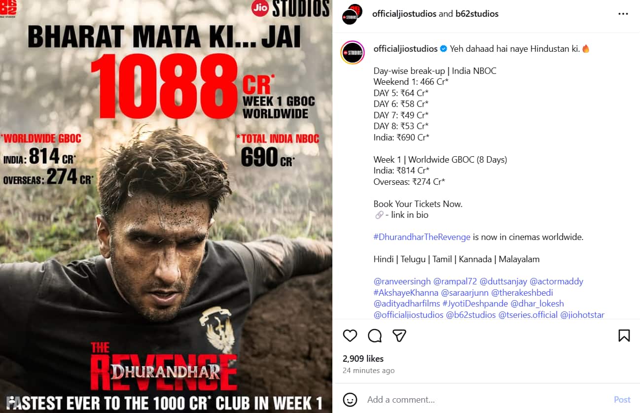 Entertainment News Live Updates: 'धुरंधर 2' ने 8 दिनों में धड़ाधड़ तोड़े ये रिकॉर्ड, 'जवान' को रौंदा, 'गदर 2' का काम तमाम