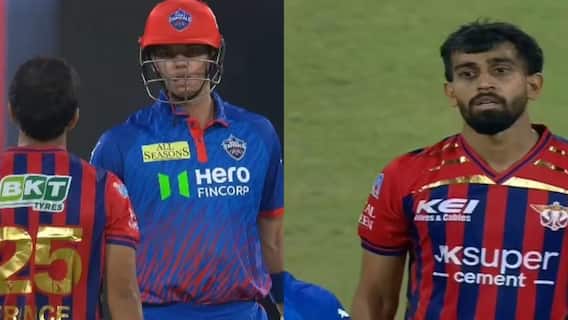 IPL 2026 में ट्रिस्टन स्टब्स से भिड़े प्रिंस यादव, बीच मैच में बल्लेबाज के पास पहुंचे और..., लड़ाई का बवाली वीडियो वायरल
