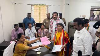 Thilagabama: தராசுடன் வந்து திலகபாமா வேட்புமனுத் தாக்கல்! பெரம்பூர் தொகுதியில் களைகட்டும் தேர்தல் களம்!
