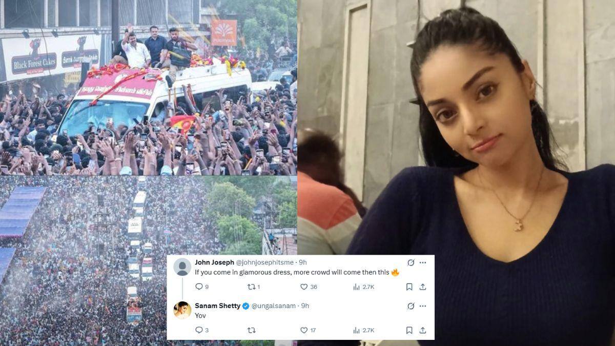 Sanam Shetty: விஜய்க்கு கூடிய கூட்டம்.. சனம் ஷெட்டி போட்ட பதிவு.. ஏடாகூடமாக கமெண்ட் செய்த ரசிகர்!
