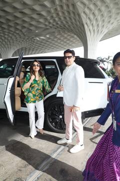 पति डॉ नेने के साथ एयरपोर्ट पर स्पॉट हुईं Madhuri Dixit, Bobby Deol का भी डैशिंग लुक वायरल