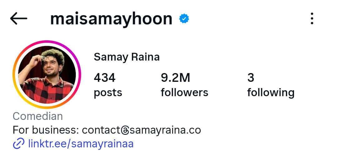 इंस्टाग्राम पर सिर्फ इन 3 लोगों को फॉलो करते हैं Samay Raina, लिस्ट में इस एक्ट्रेस का नाम भी शामिल