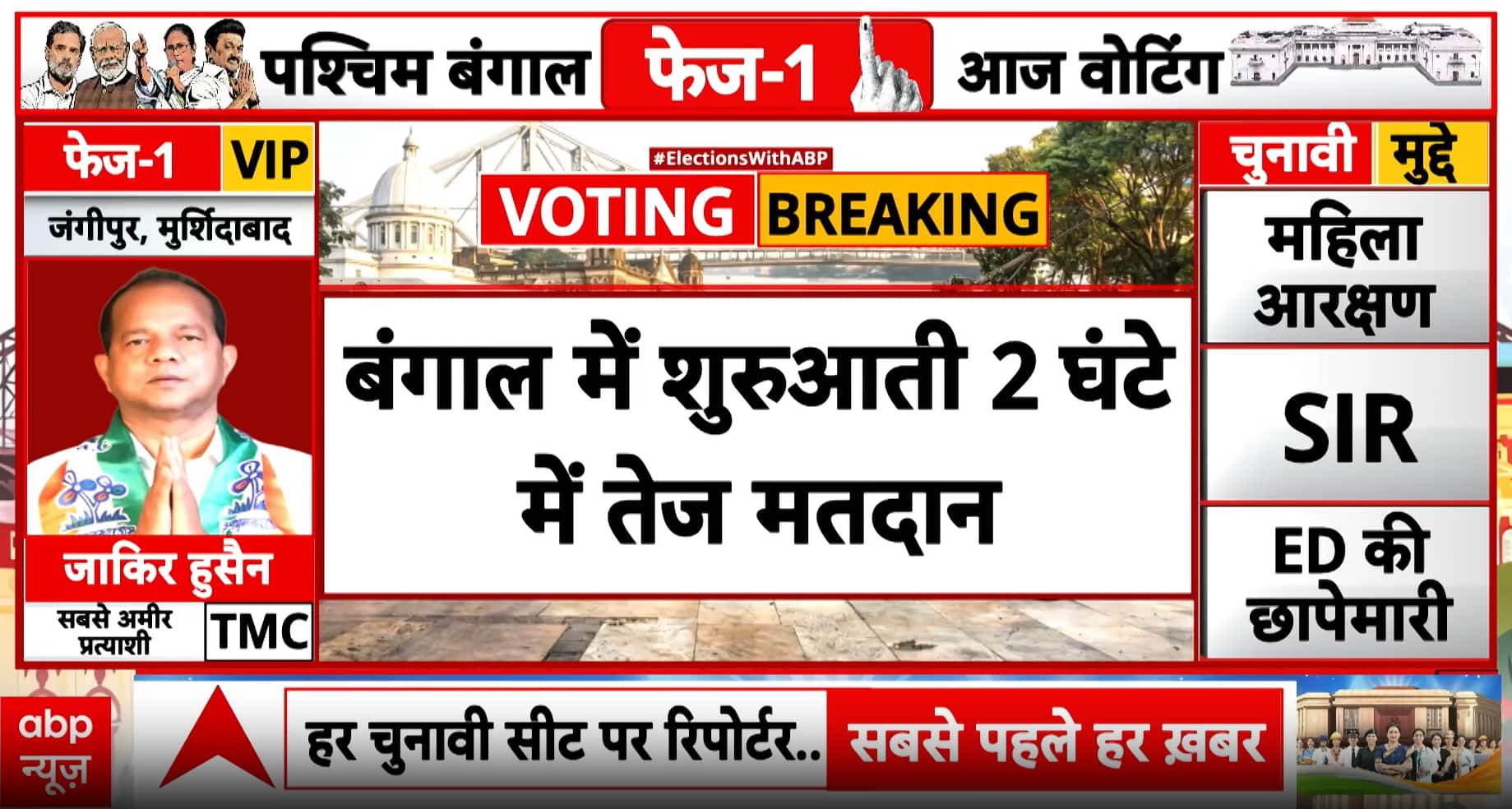 Election Watch: Bengal & Tamil Nadu Decide CM Race as 3 Hours Voting Show Strong Turnout Live