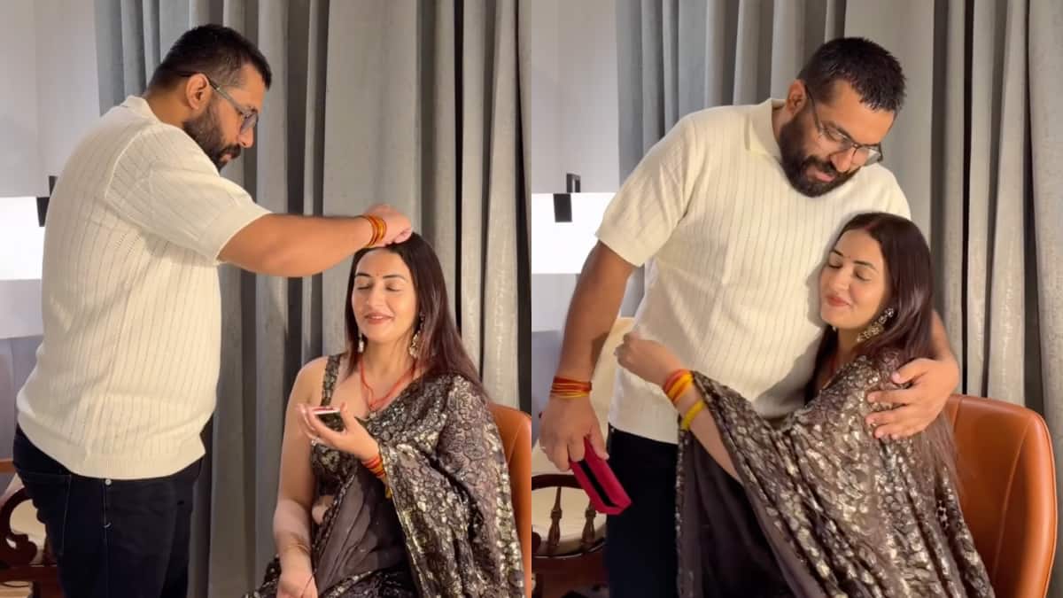 Viral Vada Pav Girl Chandrika Dixit Back With Husband; Video Shows Him Applying Sindoor