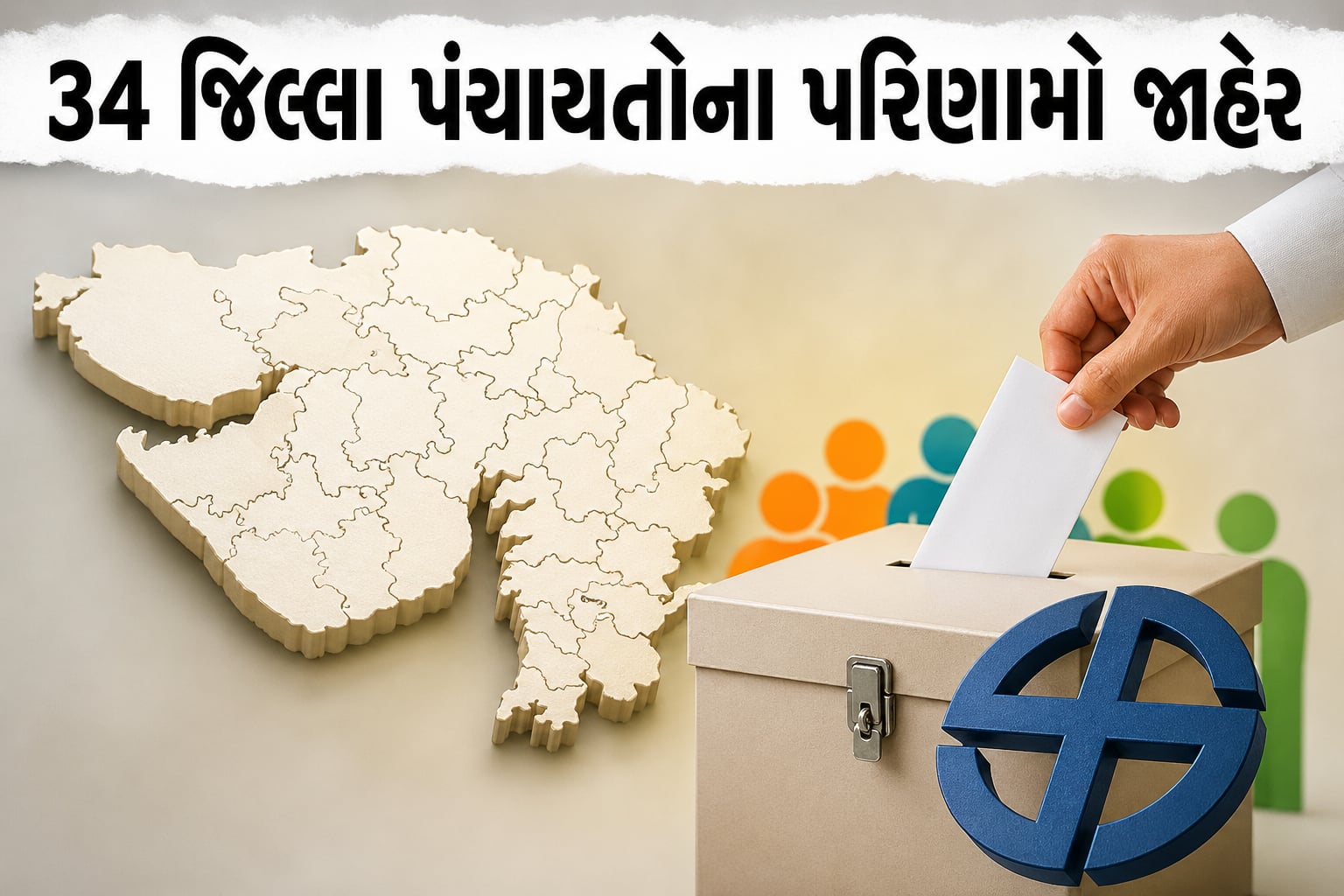 गुजरात जिला पंचायत चुनाव परिणाम भाजपा की आंधी में कांग्रेस साफ