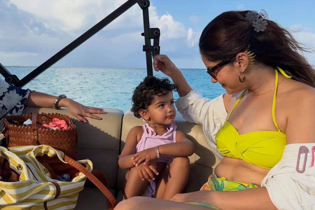 पति अभिनव संग मालदीव में रोमांटिक हुई रुबीना दिलैक, बिकिनी पहन जमकर दिए पोज, देखें तस्वीरें | rubina dilaik maldives vacation share romantic photos with husband abhinav shukla ...