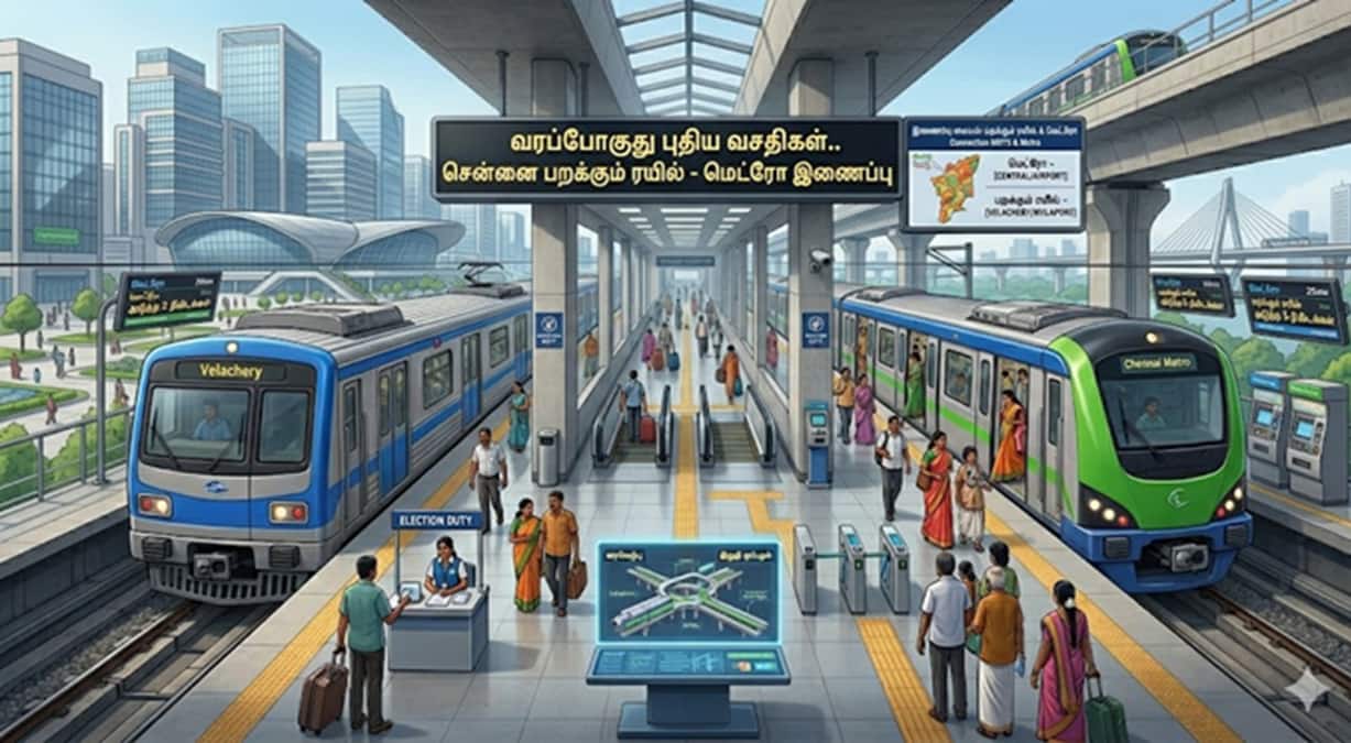MRTS Metro Merger: வரப்போகுது புதிய வசதிகள்.. சென்னை பறக்கும் ரயில் - மெட்ரோ இணைப்புக்கு விரைவில் இறுதி ஒப்புதல்!