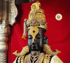 महाराष्ट्र दिननिमित्त विठ्ठल रुक्मिणीला हिरेजडीत दागिन्यांचा साज, भाविकांची मोठी गर्दी
