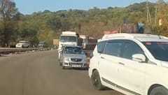 मुंबई गोवा महामार्गावरील संगमेश्वरमध्ये मोठी वाहतूक कोंडी, वाहनांच्या लांबच लांब रांगा