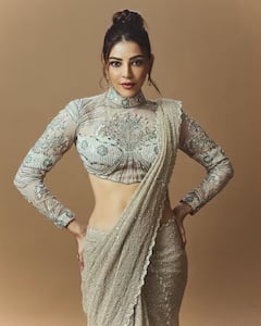 Photos: ગૉલ્ડન સાડીમાં કાજલે વિખેર્યો જલવો, ગ્રેસ અને ગ્લેમરનું દેખાયું પરફેક્ટ કોમ્બિનેશન