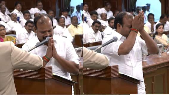 TN Assembly: அழுதுகொண்டே பதவியேற்ற பண்ருட்டி எம்எல்ஏ; யாருக்கு வணக்கம்? என்ன நடந்தது? TN Assembly: அழுதுகொண்டே பதவியேற்ற பண்ருட்டி எம்எல்ஏ; யாருக்கு வணக்கம்? என்ன நடந்தது?