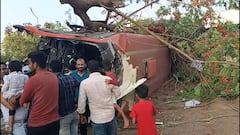 Nashik Umarane Bus Accident : चालत्या बसमध्ये चालकाला हृदयविकाराचा झटका आला, भरधाव एसटी पलटी होऊन झाडावर कोसळली; मुंबई-आग्रा महामार्गावरील घटना