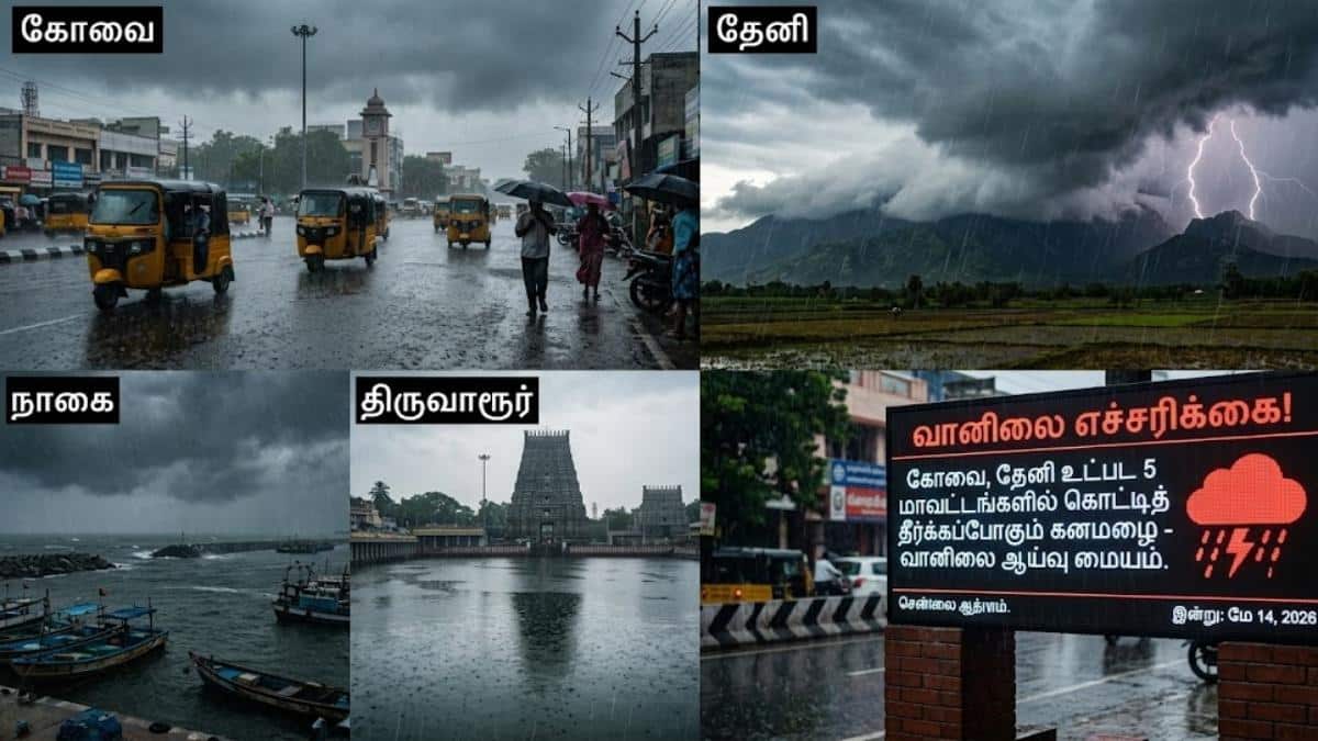 கோவை, தேனி உட்பட 5 மாவட்டங்களில் கொட்டித் தீர்க்கப்போகும் மழை - வானிலை மையம் எச்சரிக்கை