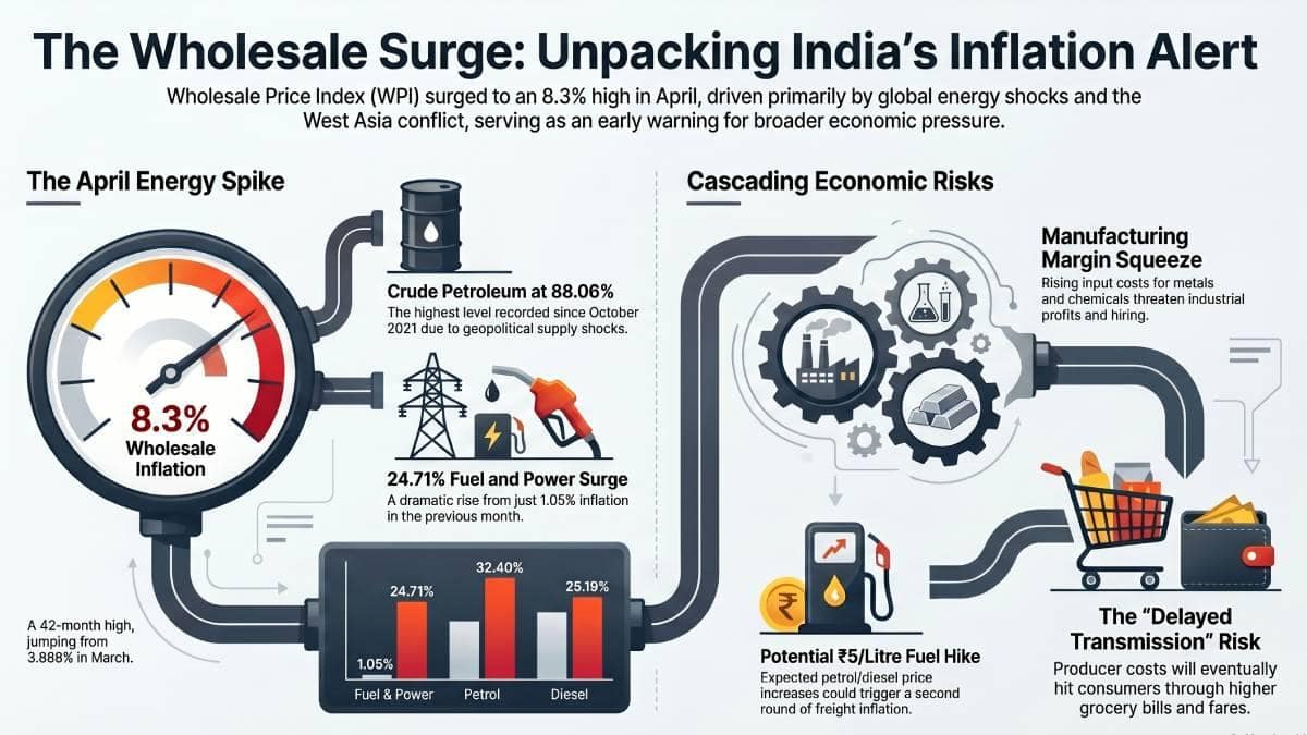 Oil Shock Hits WPI Inflation: This 42-Month High Could Be The First Domino In India's Next Price Spiral