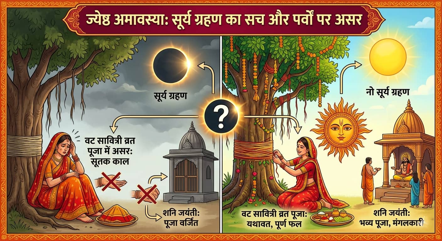 Amavasya Surya Grahan 2026: ज्येष्ठ अमावस्या पर क्या सूर्य ग्रहण लगा है? क्या वट सावित्री व्रत और शनि जयंती पूजा में पड़ेगा असर!