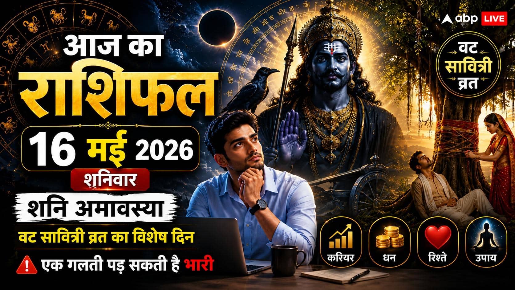 Aaj Ka Rashifal: 16 मई का राशिफल, शनि जयंती और अमावस्या पर आज इन राशियों को रहना होगा सतर्क, सुबह 10:43 तक न करें ये काम