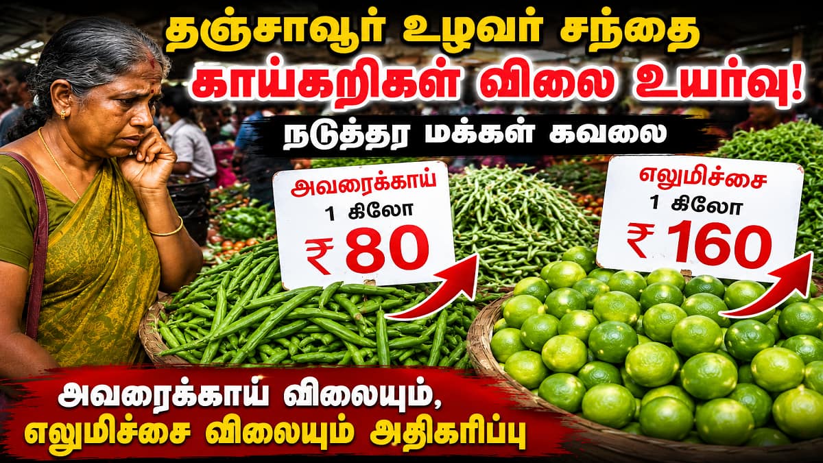 வாங்க போனால் அதிர்ச்சி... காய்கறி விலை தஞ்சாவூர் மக்களை வாட்டுது!