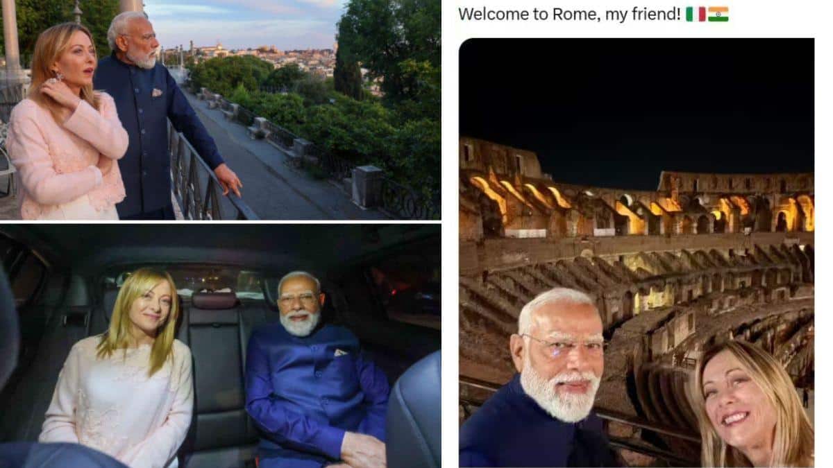 PM Modi Italy Visit: இத்தாலியில் கலக்கும் பிரதமர் மோடி.! ஜார்ஜியா மெலோனியுடன் டின்னர், காரில் உலா.! வைரல் புகைப்படங்கள்