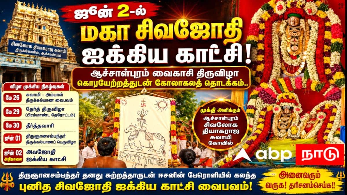 ஜூன் 2-ல் மகா சிவஜோதி ஐக்கிய காட்சி! ஆச்சாள்புரம் வைகாசி திருவிழா கொடியேற்றத்துடன் கோலாகலத் தொடக்கம்..
