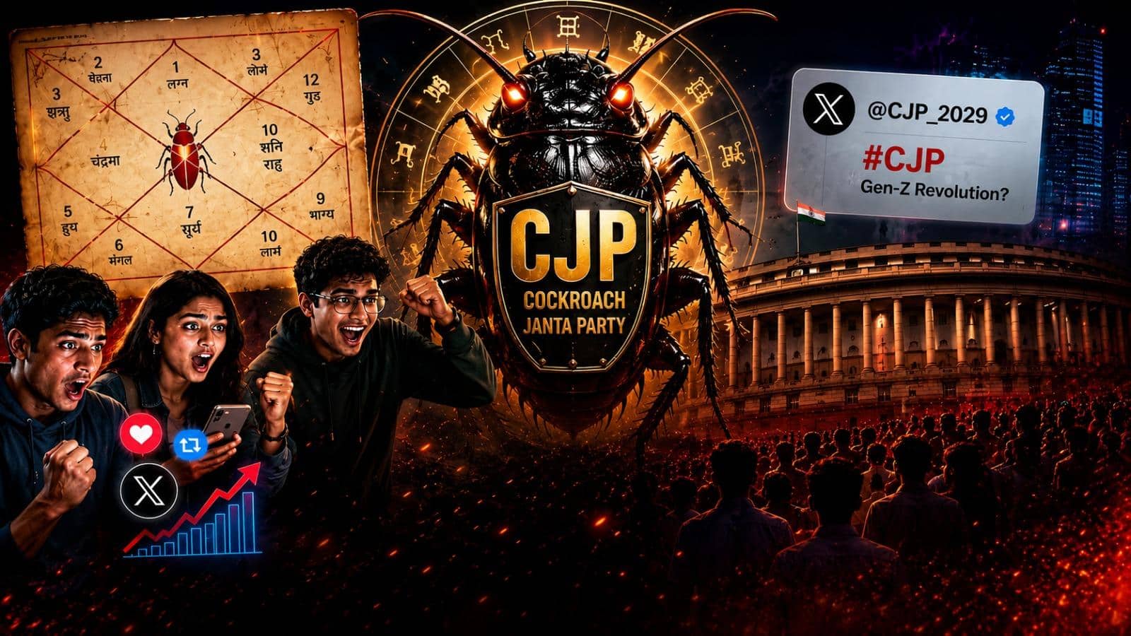 Cockroach Janta Party:2029 ఎన్నికల్లో CJP గెలుస్తుందా? "నేను కూడా ఒక బొద్దింకనే" జెన్ Z ఉద్యమం విజయం సాధిస్తుందా?
