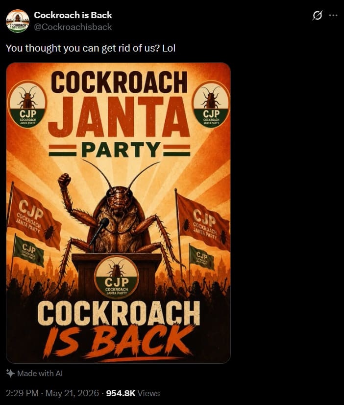 OPINION | Gen Z Wanted A 'Real' Movement. It Got ‘Cockroach Janta Party’ Instead