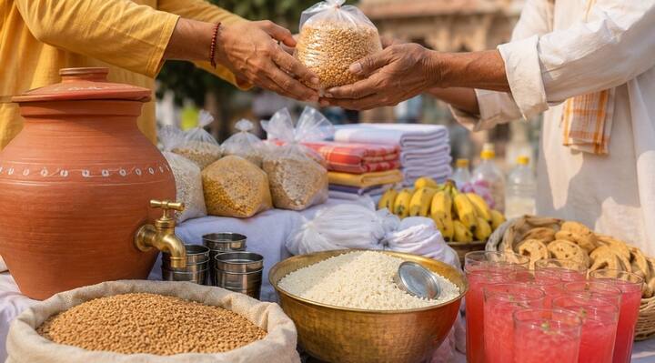 अन्न दान- नौतपा में अन्न दान खासकर गेहूं और चावल जैसी चीजों का दान करना पुण्यकारी होता है. इस समय आप गरीब और जरूरतमंदों के बीच अन्न का दान अपनी क्षमतानुसार जरूर करें. इससे सुख-समृद्धि में वृद्धि होती है.