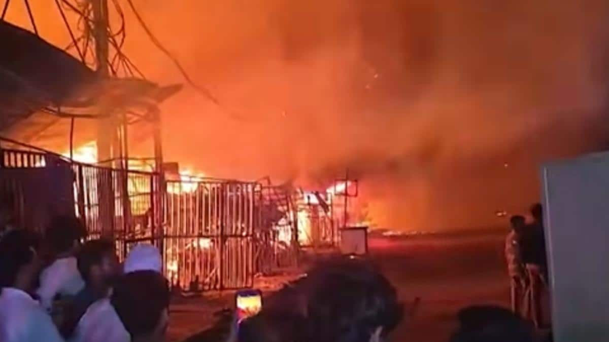 Delhi's Shastri Park Furniture Market Gutted In Massive Blaze; Locals Pelt Stones At Fire Tenders Over Delay