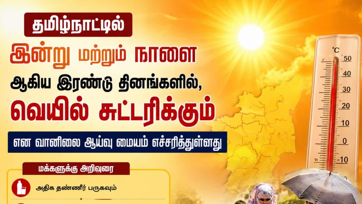 தமிழகத்தில் சுட்டெரிக்கும் வெயில்: அடுத்த இரு நாட்களுக்கான வானிலை நிலவரம்!