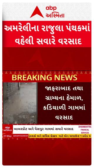 Amreli Rain : અમરેલીના રાજુલા પંથકમાં વહેલી સવારે વરસાદ